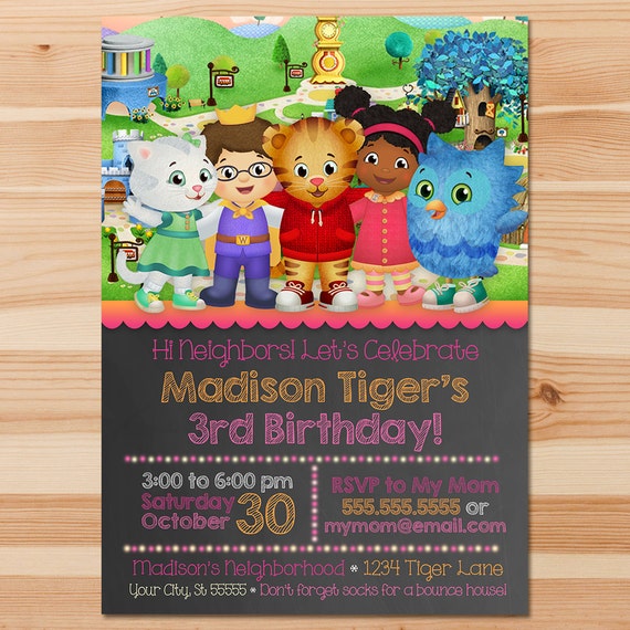 Daniel Tiger Invitation Custom Party Printables