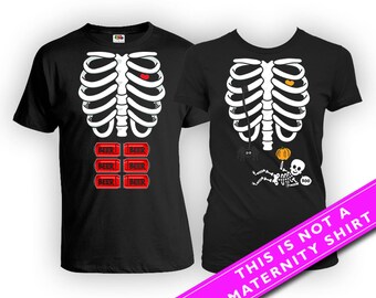 Halloween Pregnancy Shirt Birth Announcement Skeleton Costume Maternity Clothes Couples T Shirt Matching TShirts Parents Gift FAT-487-492