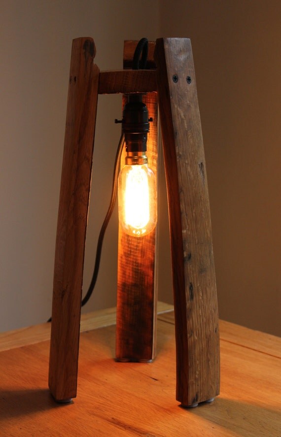 Scotch Whisky barrel stave edison table lamp by BeeSpokeBarrels