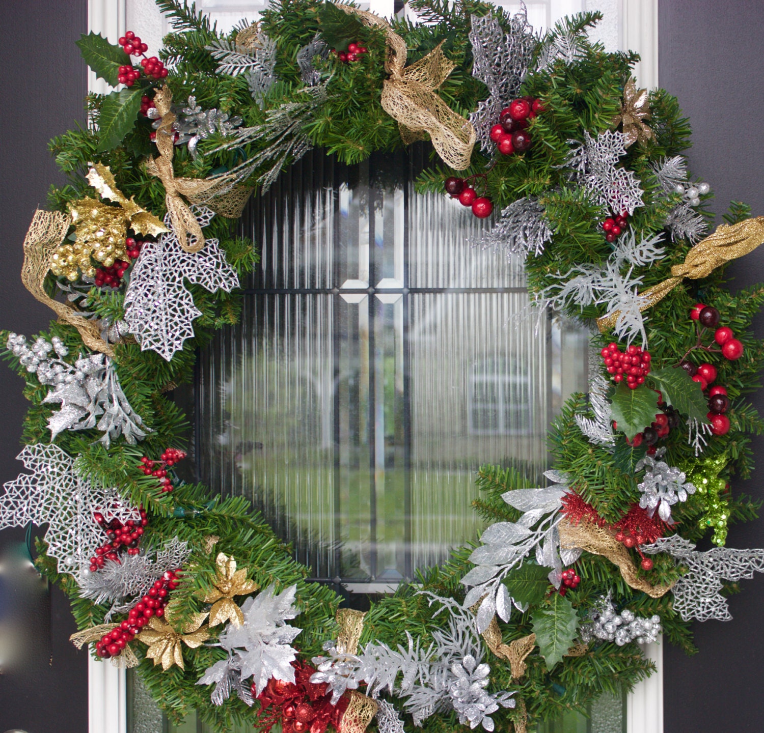 XL Christmas Wreath xl holiday wreath by PrettyHomeShop on Etsy