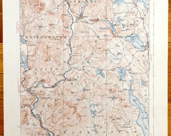 Squam lake map | Etsy