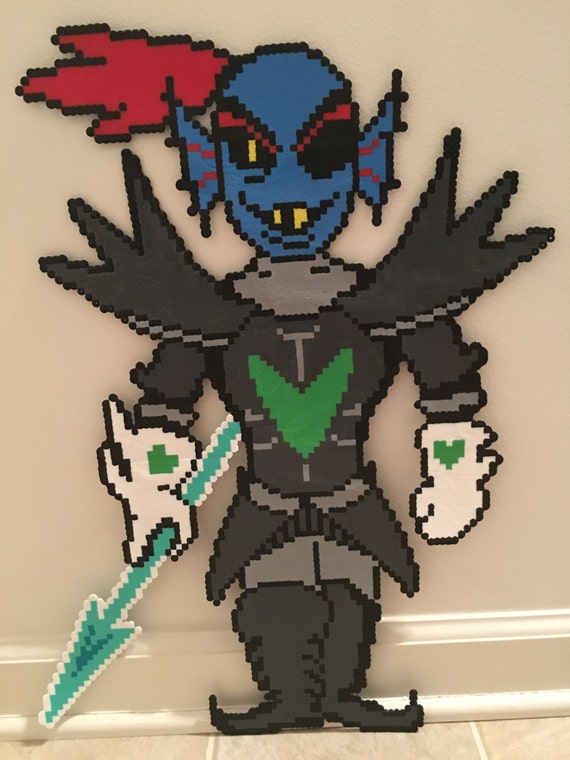 Items similar to Undyne the Undying Perler Bead Sprite on Etsy