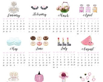 Girly calendar | Etsy