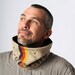Mens Cowl snood, Tube Scarf with grey writing and German Flag, Upcycled Mail bag cowl neckwarmer, Gift for him, MALAM