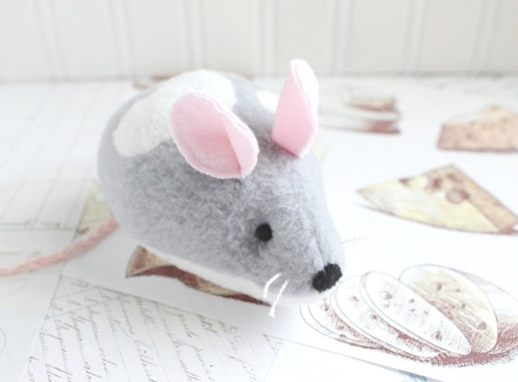 grey mouse stuffed animal