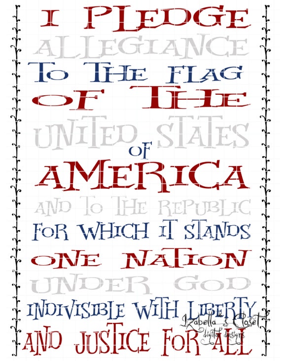 Download Patriotic Pledge of Allegiance Quote SVG Vector Printable