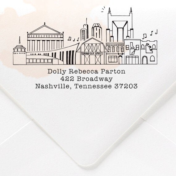 Nashville Tennessee Custom Return Address by NattyMichellePaperie