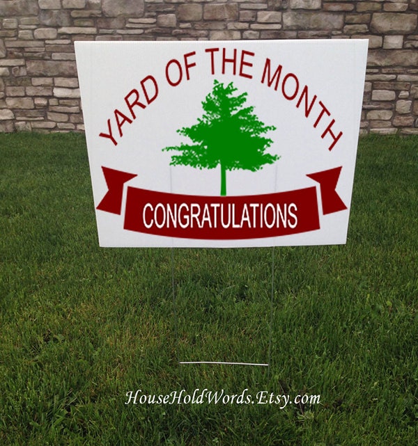 Yard of the Month Yard Sign 24 x 18 Corrugated yard signs