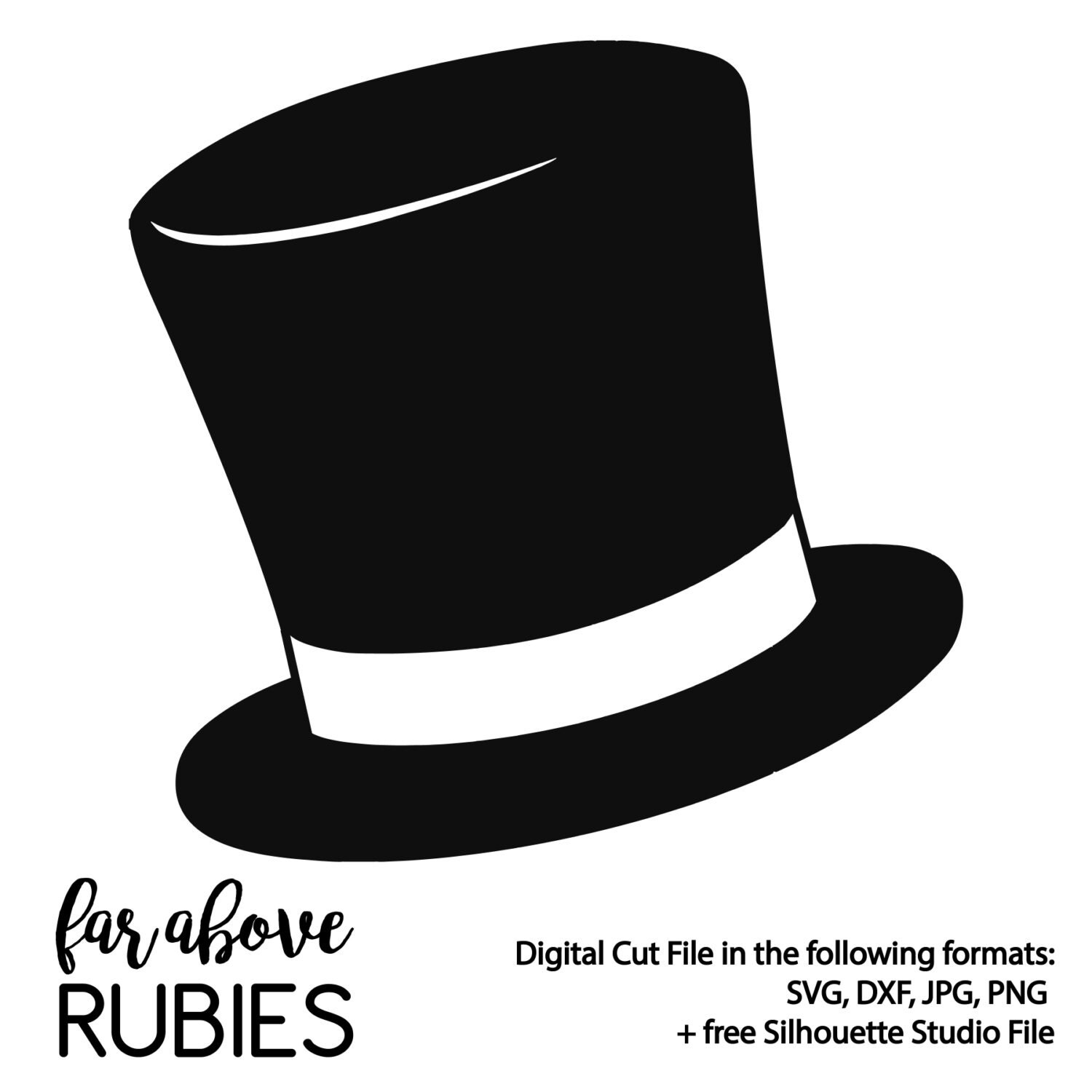 Snowman Hat Top Hat SVG & DXF Digital Cut File for Silhouette