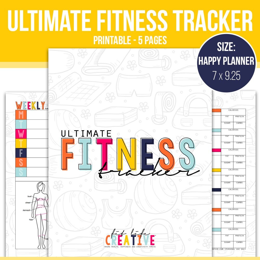 Ultimate Fitness Tracker Happy Planner Fitness By FitLifeCreative