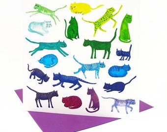 Rainbow Cats Card