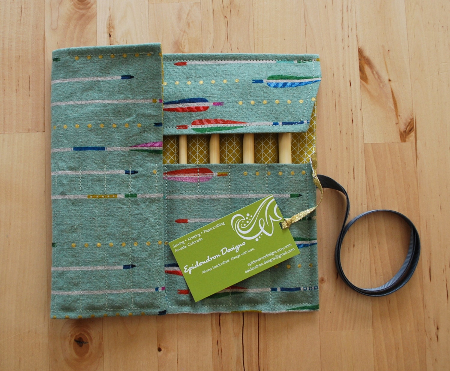 Crochet Hook Case / Organizer / Holder Arrows Fabric with