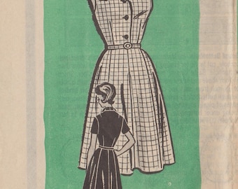 Vintage Mail Order Sewing Pattern 9277 / 50s Dress / Size 14 Bust 34