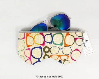 Glasses Case fabric Eyeglass case sunglasses case reading glasses case soft sunglass case optometrist gift coworker gift under 20 eyeglass
