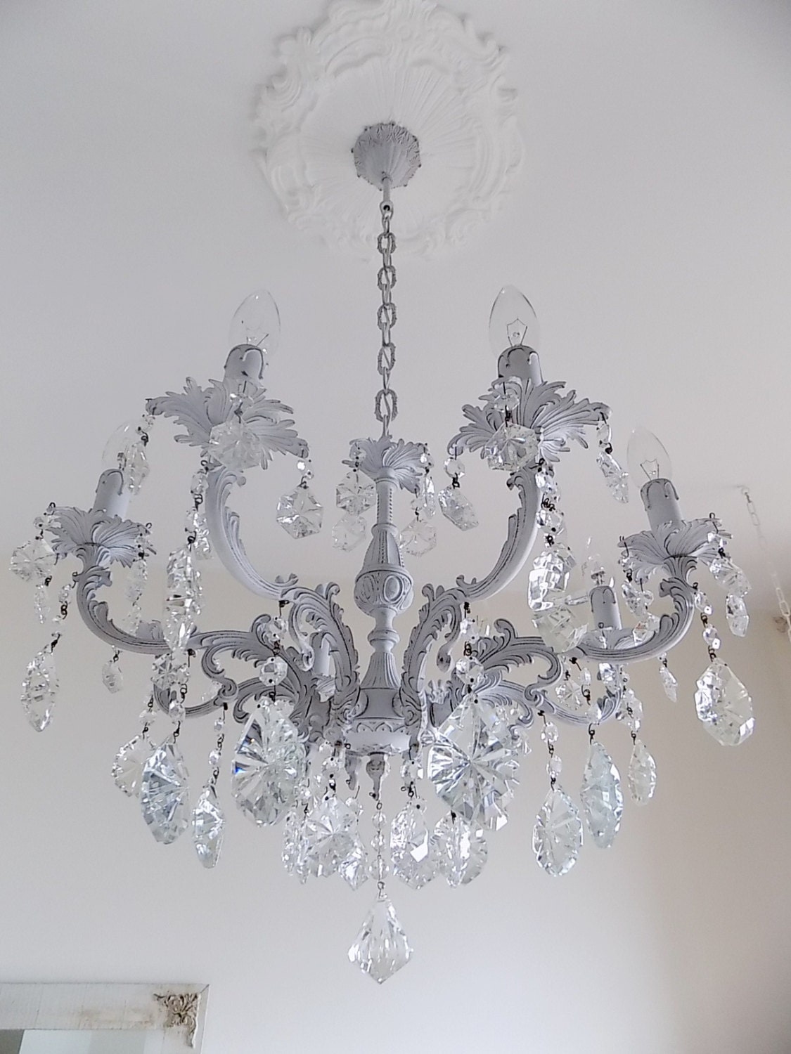 Lampadario vintage color grigio sasso di milanchicchandeliers