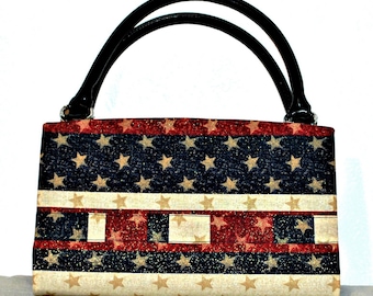 Red White Blue Stars and Stripes 4th of July Magnetic Bag Shell Cover