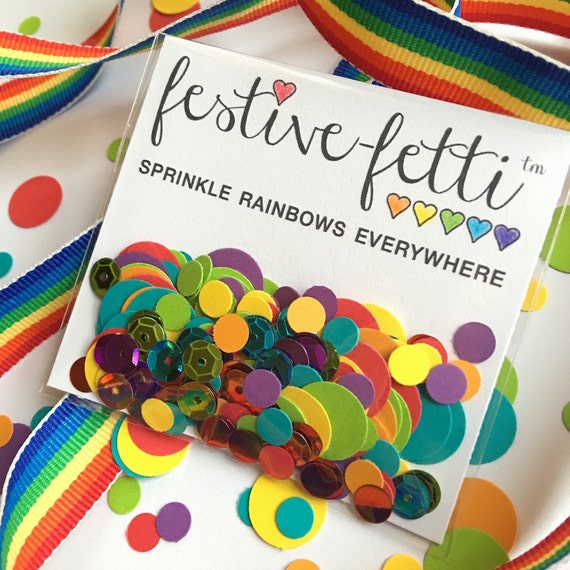 Rainbow Confetti Party Bags Sprinkle Rainbows Everywhere Birthday Confetti Favors Toss