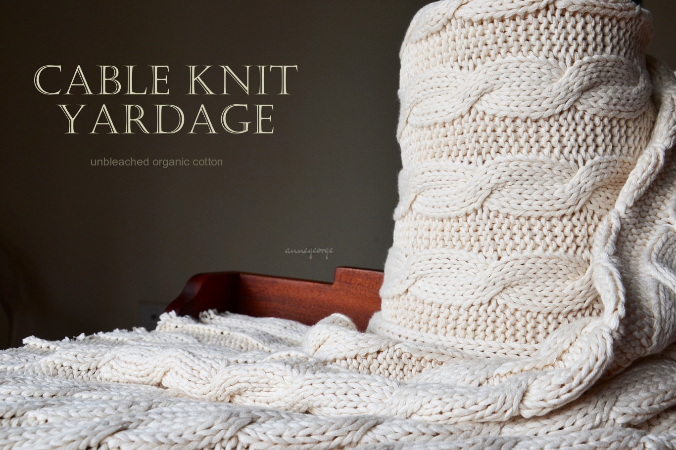 Cable knit sweater fabric. Dyeable Organic Cotton. Make baby