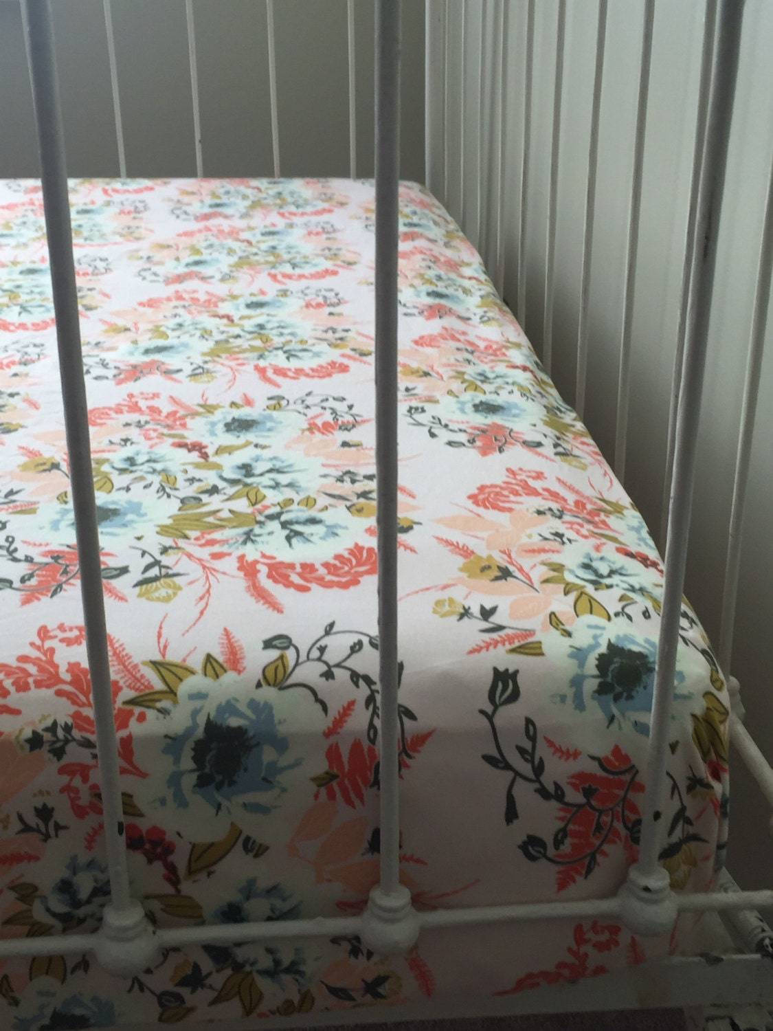 Pink Floral Baby Bedding Fitted Crib Sheet Changing Pad