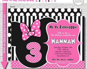 Minnie Mouse Birthday Invitation Printable | Minnie Mouse Party Invitation | Minnie Invitation | Pink Minnie Party | Amanda's Parties To Go