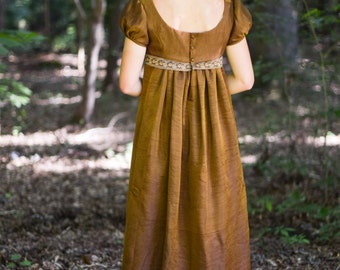 Regency Gown, Jane Austen Costume, Formal Ball Gown, 19th Century Dress, Vintage Saree, Misses 6