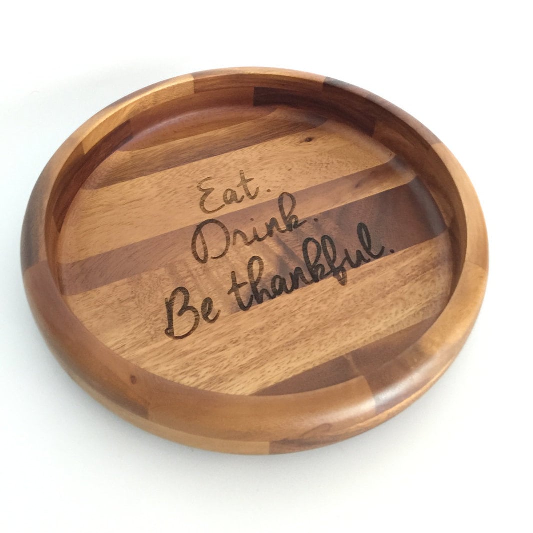 Custom LARGE Round Wood Serving Tray/Platter Perfect as a
