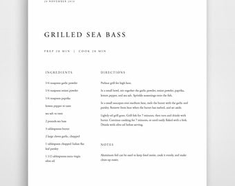 printable recipe book template