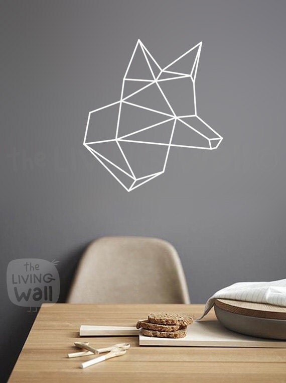 Tête de renard géométrique Wall Stickers géométrique animaux