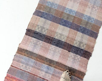 vintage Swedish rag rug, 1920s floor runner, 14 ft 8 inches
