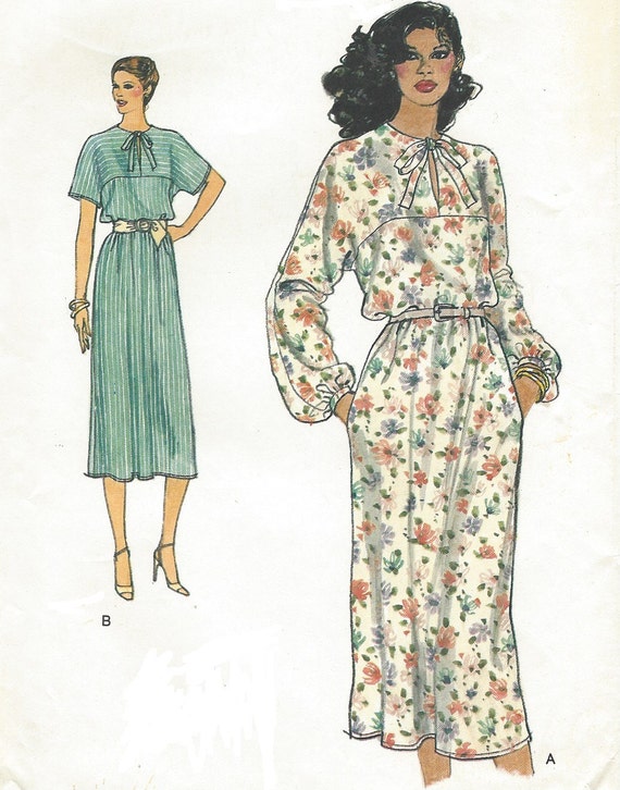 pattern side dress gathered Pullover Sewing & Vogue Easy Yoke One in Dress Pattern Cut Sleeve