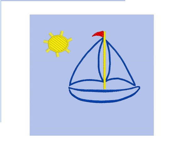  machine embroidery design large sailboat stitch embroidery design