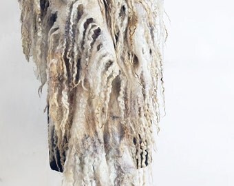 Scarf Boho Felted "Arina" (handmade scarves boho-chic buy)