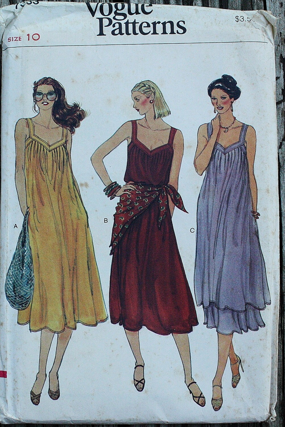 Vogue 7333 1970s 70s Maxi Boho Dress Vintage Sewing Pattern