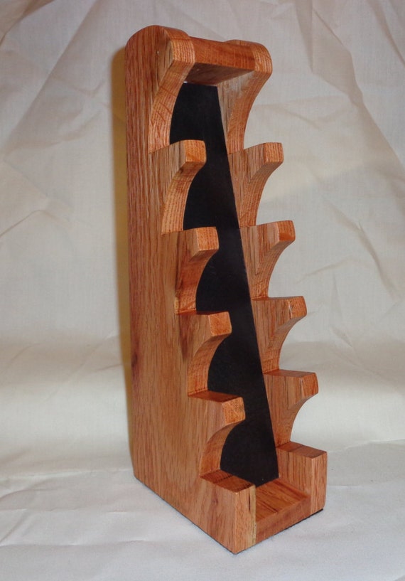 Handmade Custom Oak Knife Display Stand for by woodenstitch