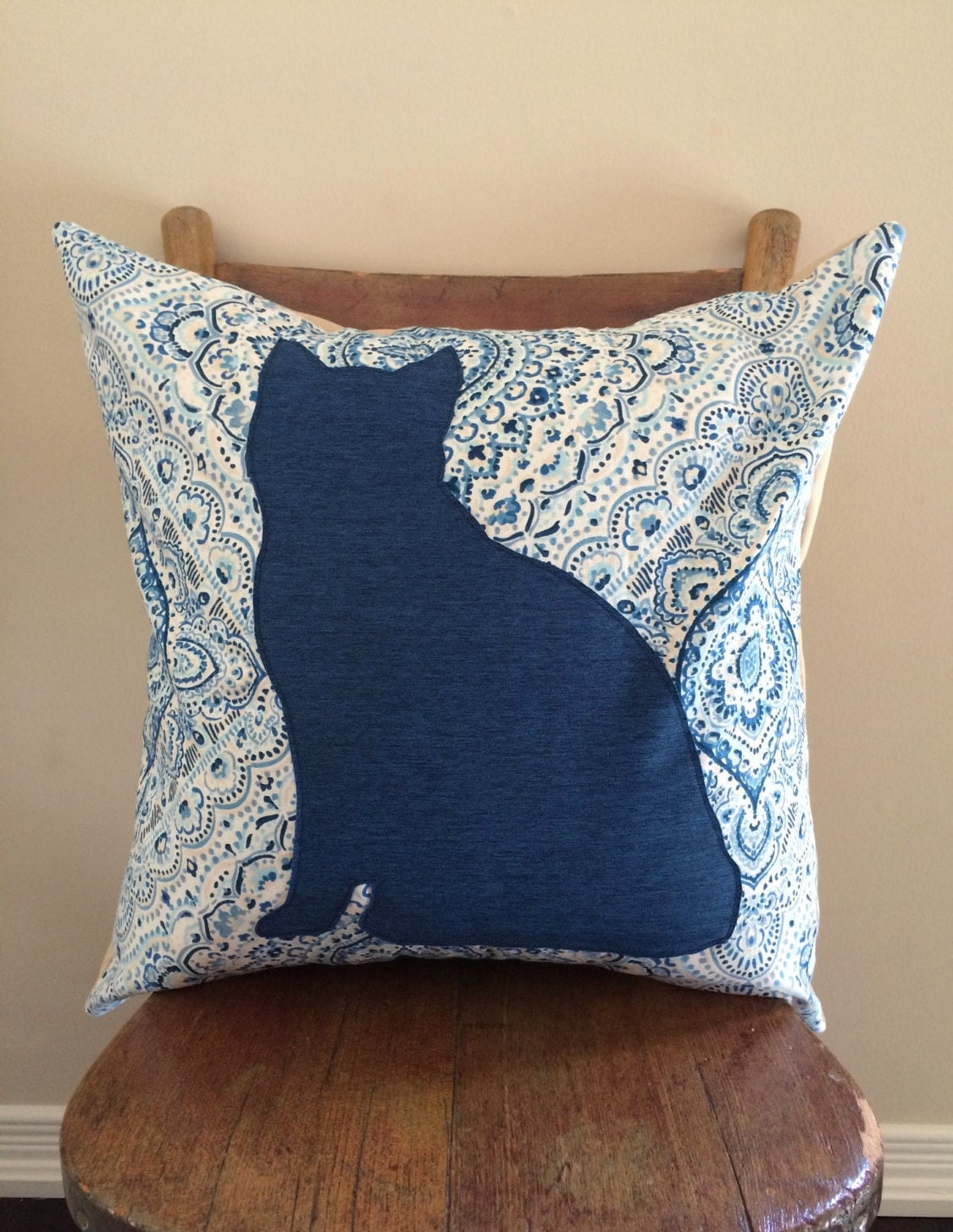 Cat Pillow Cover 18x18 Contemporary Pattern Modern