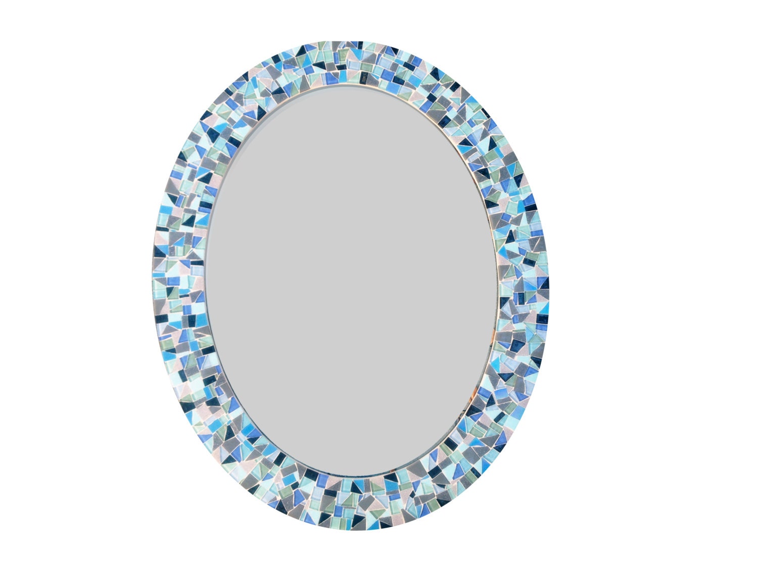 Large Oval Mirror / Decorative Wall Mirror / Mosaic Mirror