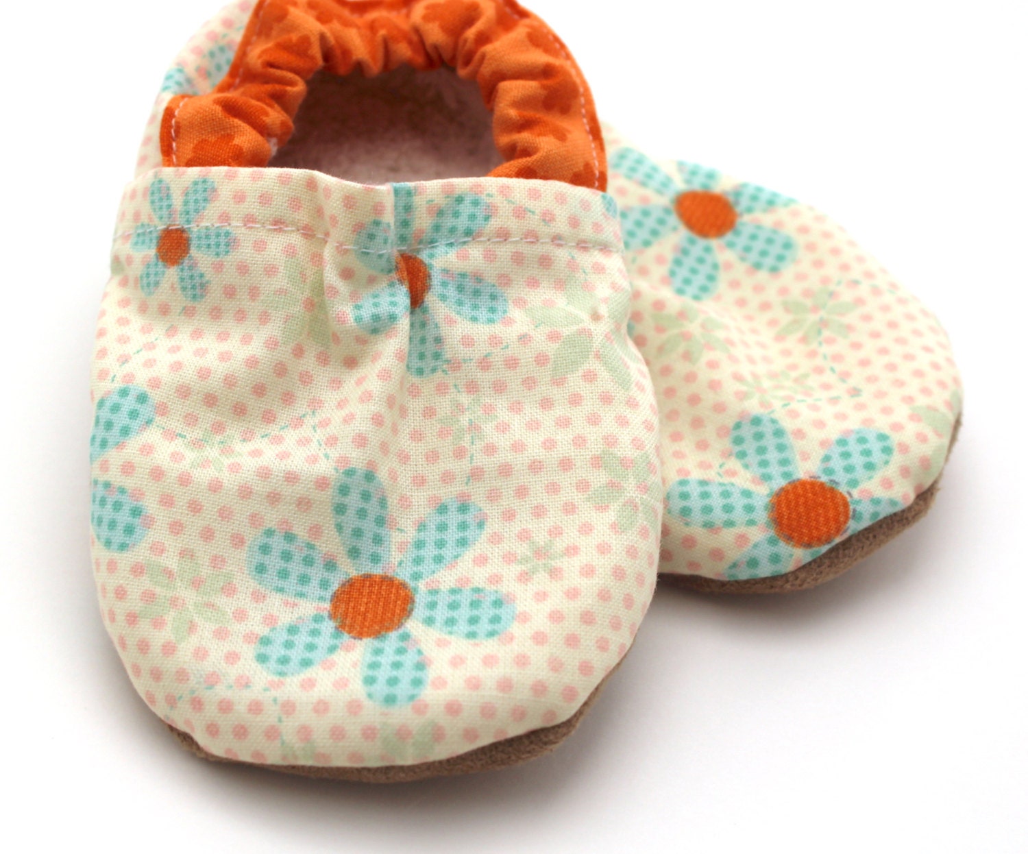 flower baby shoes orange and blue flower shoes for baby soft