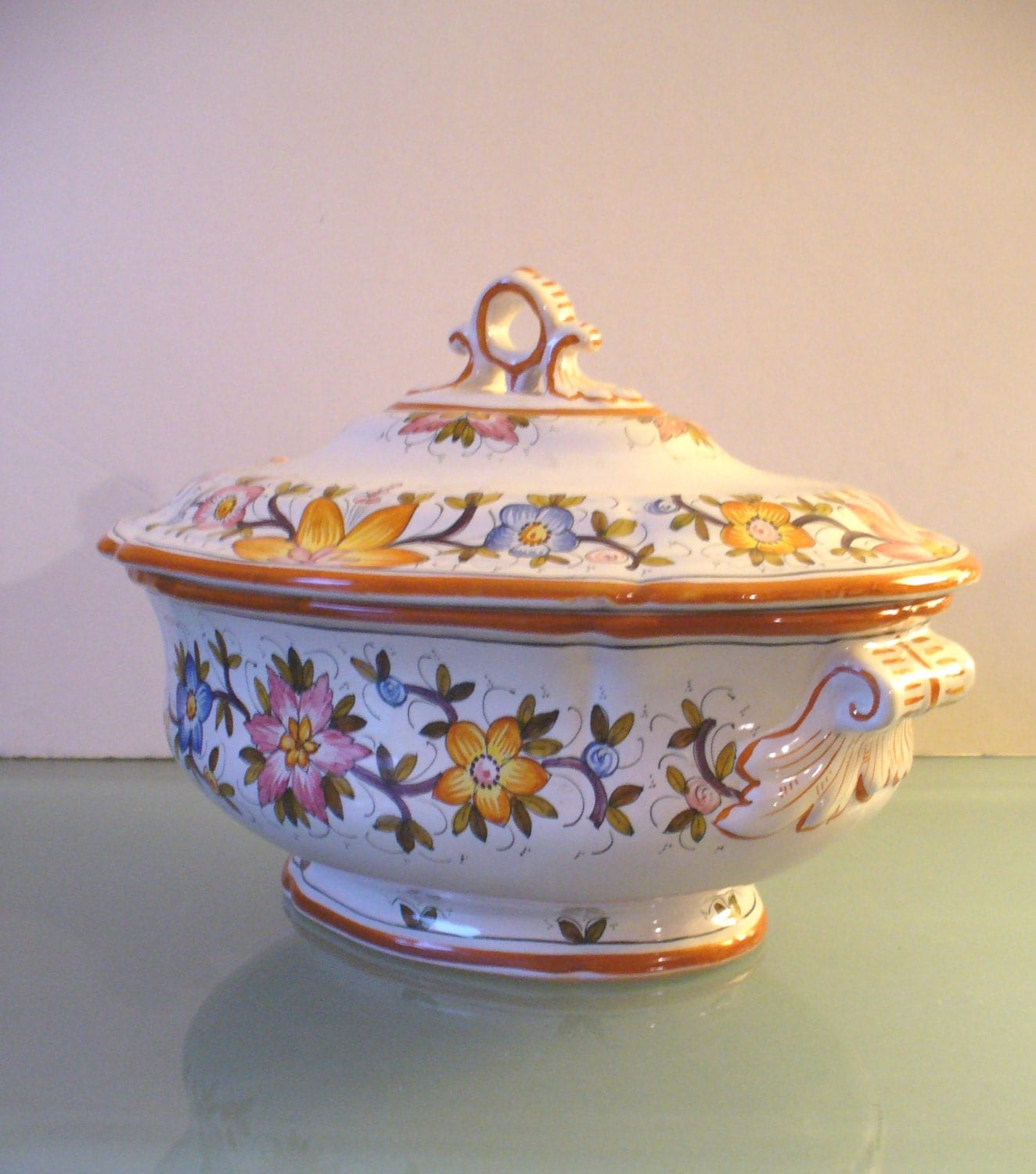 Vintage Italian Pottery Soup Tureen Made in Italy Grazia