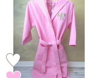 Flower Girl Robe, Junior Bridesmaid Robe, Flower Girl Gift, Junior Bridesmaid Gift, Wedding Day Robes, Waffle Weave Robe, Robes for Girls
