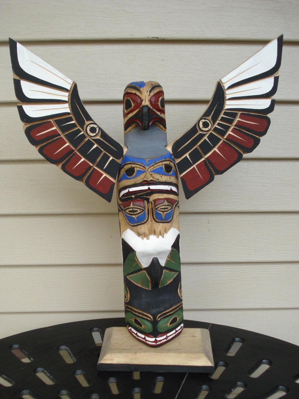 Northwest Coast native Eagle totem pole