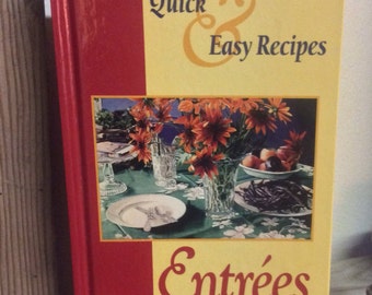 Quick and easy entree recipes from MADD Mothers Against Drunk Driving 1993, tips for quick and easy meals, vintage cookbook, MADD cookbook