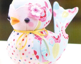 Pattern ''Bonnie Bluebird'' Soft Sculpture, Stuffed Toy, Softie, Cloth Toy Sewing Pattern by Melly & Me (MM148)