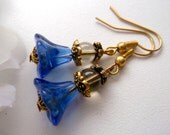 Items similar to Royal Blue flower dangle Bright flower dangle Blue