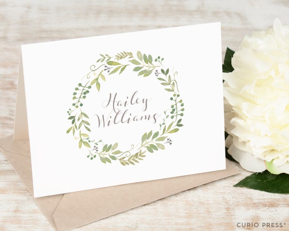 wreath stationery notes
