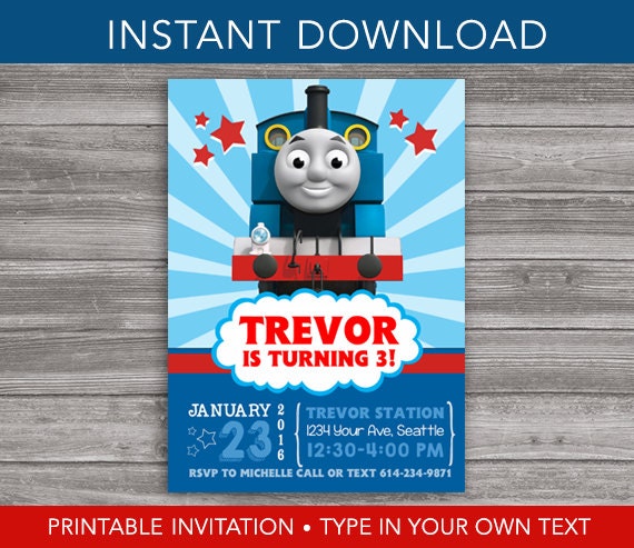 Free Printable Thomas The Train Invitations 6