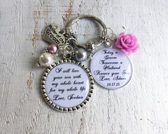 Mother-of-the-Groom keychain Mother-in-Law gift Keychain or Necklace Mother of the Groom gift from Bride gift from Son I will love your Son