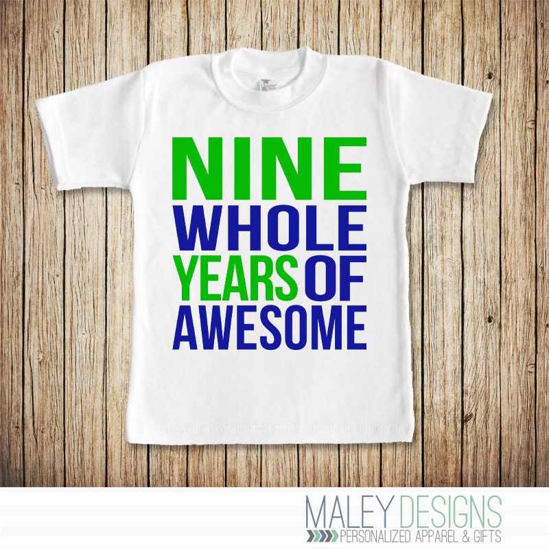 9 Year Old Boy Birthday Shirt Nine Birthday Shirt 9 Whole