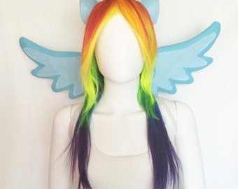 Rainbow Dash Costume with wings, ears and wig, Rainbow Dash cosplay, Rainbow Dash costume