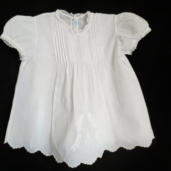 Pretty vintage hand made baby dress/gown with lace and