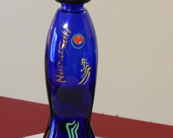 Napa Saki Blue Rocket Bottle with Wooden Cap